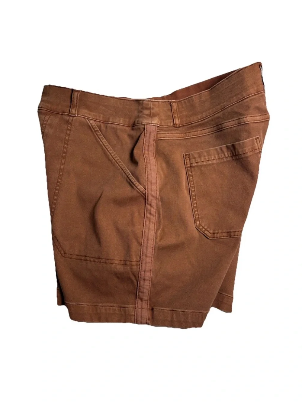 SPANX Stretch Twill Womens Medium Rust Pull On Casual Shorts 5